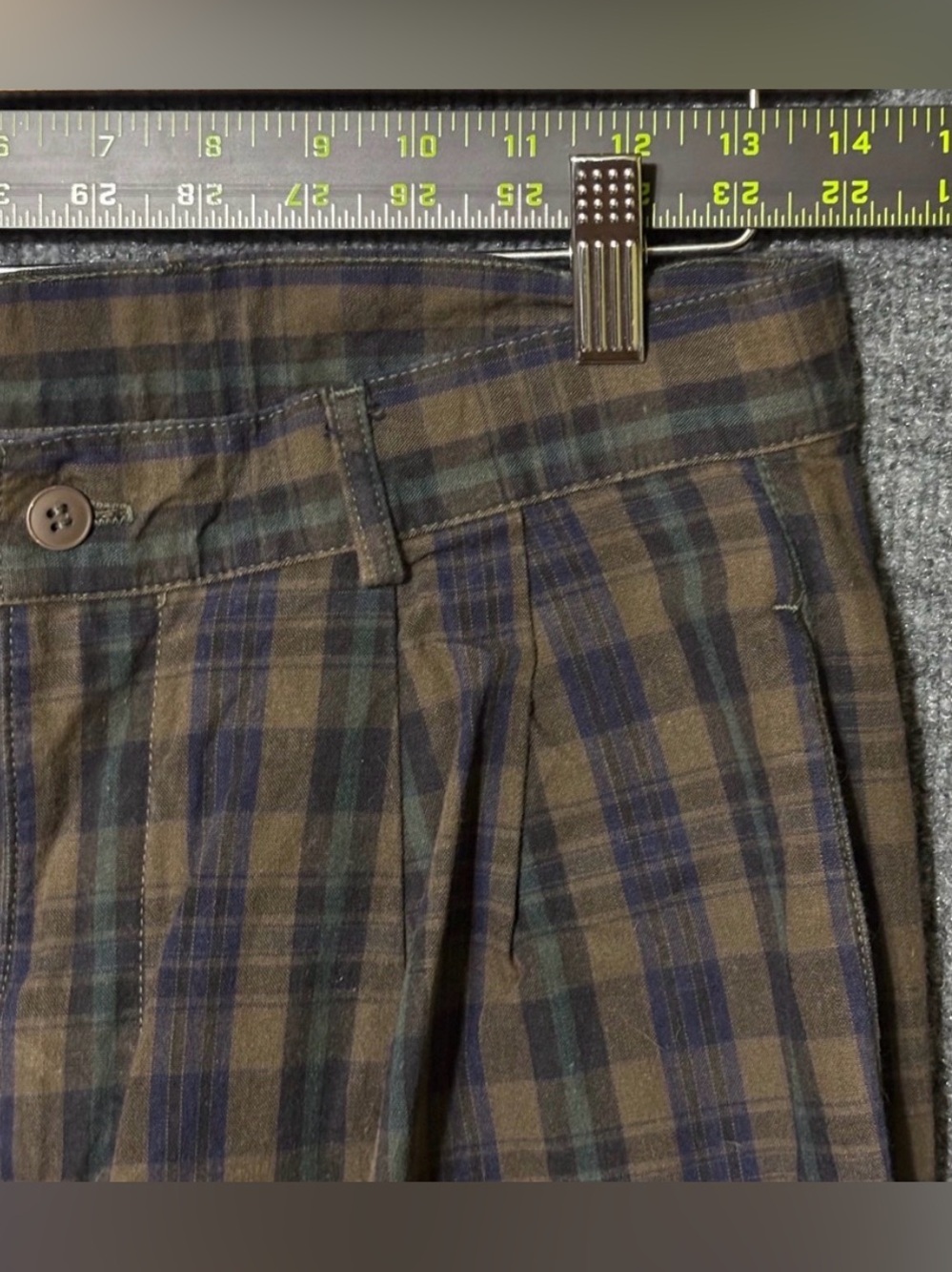 Vintage GAP Brown and Navy Plaid High-Rise Trousers - Picture 6 of 8